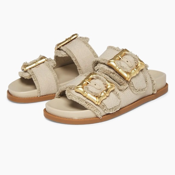 SCHUTZ Gold and Cream Sandals - Picture 5 of 6